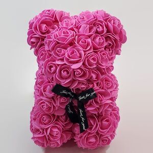 Always And Forever Flower Bear Pink Foam Roses Birthday Anniversary Gift